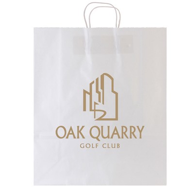 White Kraft Shopping Bag (16"x6"x19")