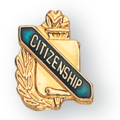 Enameled & Epoxy Domed Scholastic Citizenship Award Pin
