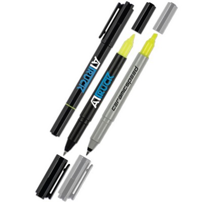 Uni Ball Colored Ballpoint Pen/ Highlighter Combo