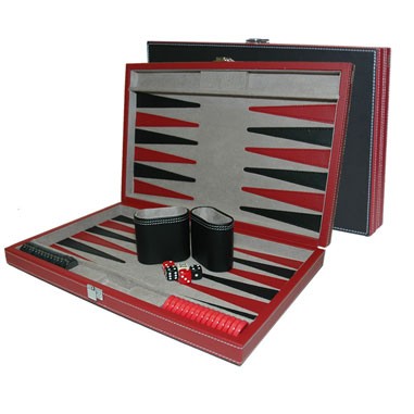 Medium Leatherette Backgammon Set