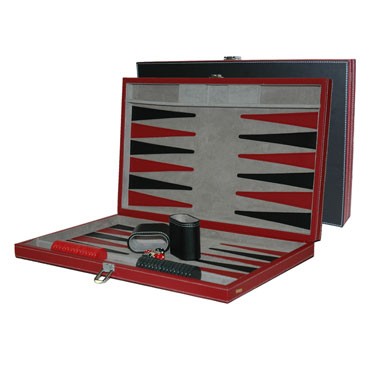 Large Leatherette Backgammon Set