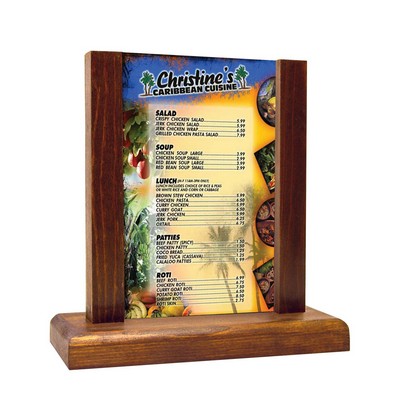 Wood Frame Table Tent w/Rounded Base (Holds 4"x6" Inserts)