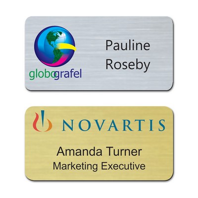 Zeus Metallic Plastic Name Badge (3"-6" Sq.)