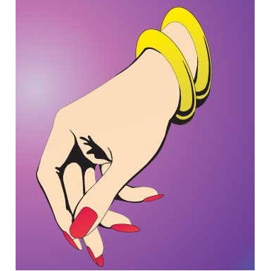 Manicured Hand Metal Photo Magnet (2 1/2"x2 1/2")