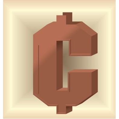 Cent Sign Metal Photo Magnet (2.5" Square)