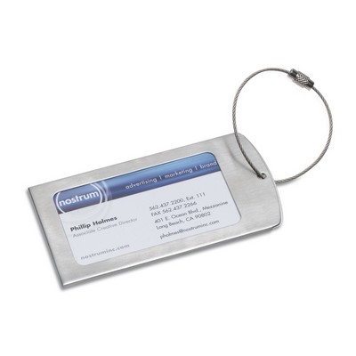 "Prestige" Brushed Metal Luggage Bag Tag (Overseas)