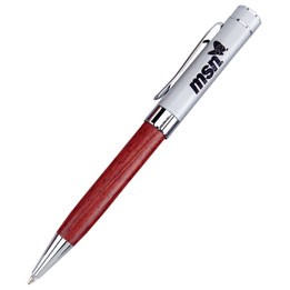 Rosewood Ballpoint Pen Silver Accent