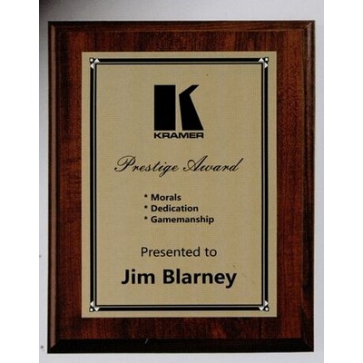 Cherry Finish Plaque w/Gold Plate (6" x 8")