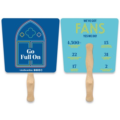 Tapered Shape Full Color Two Sided Single Paper Hand Fan