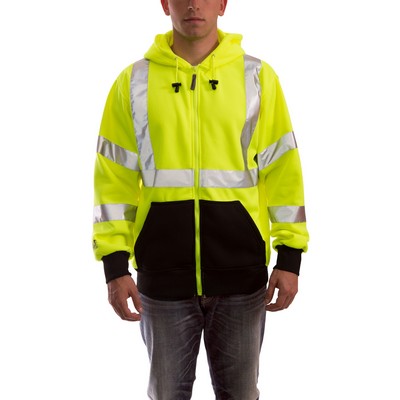 Job Sight™ Fluorescent Lime Green Zip-Up Hoodie Sweatshirt