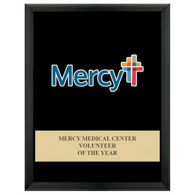 Black Full Color Plaque w/Engraved Plate (7"x9")