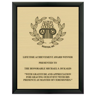 Black Plaque w/Engraved Plate (7"x9")