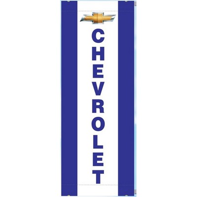 16 Oz. Chevrolet® Reinforced Vinyl 2-Sided Drape w/Vertical Stripes (3' x 8')