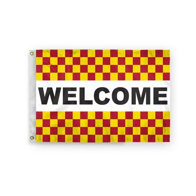 Welcome Checkered Flags 4x6 foot