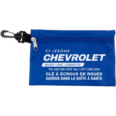 Zipper Pouch w/ Hook (7 1/2"x5") White Imprint