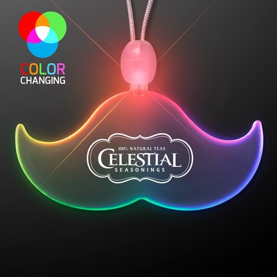 Acrylic Mustache Shape Necklace with Multicolor LED - PRINTED