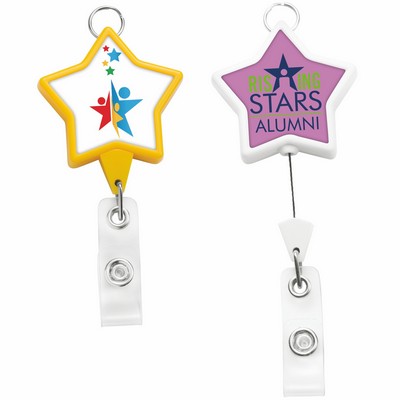 Jumbo Star Retractable Badge Reel w/lanyard attachment