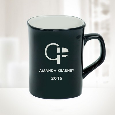 10 Oz Black Ceramic Round Corner Mug