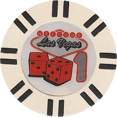 9 Gram 16 Stripe Las Vegas White Poker Chips
