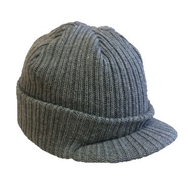 Knit Beanie Cap w/Visor