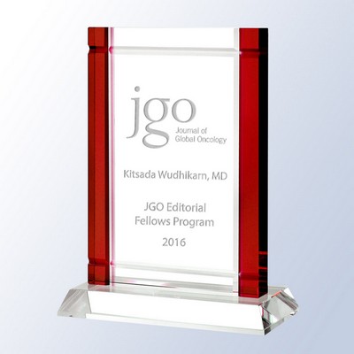 Manzanillo Crystal Award w/Red Accent