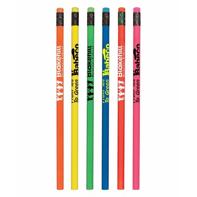Union Printed - Round Wooded Imported Value Neon Pencil with #2 Graphite - 1-Color Print