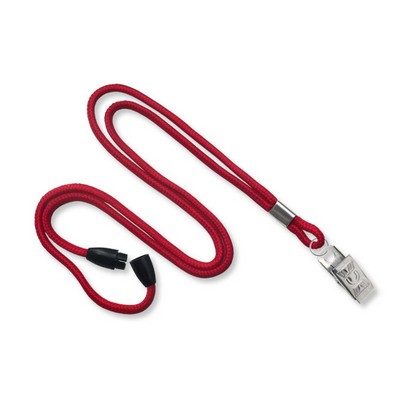 1/8" Breakaway Blank Lanyard w/Bulldog Clip (Red)