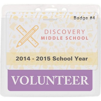 Vinyl Horizontal Top Load Badge Holder (4.76"x 4.49")(White)