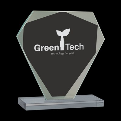 Cut Diamond Jade Glass Award (6¼")