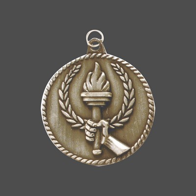 Gold Torch High Relief Medal (2")