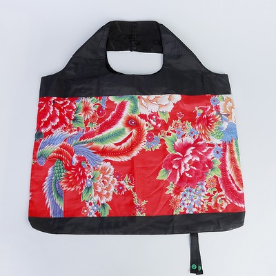Folding Spring Roll Shopping Bag With Reinforced Handle