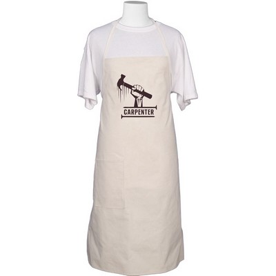 Natural Shop Apron w/Patch Pocket