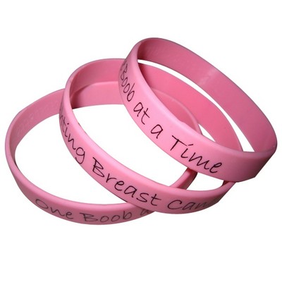 1/2" Breast Cancer Printed Custom Wristband