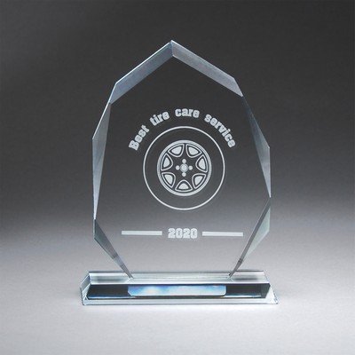 Clear Beveled Arrowhead on Base (Small)