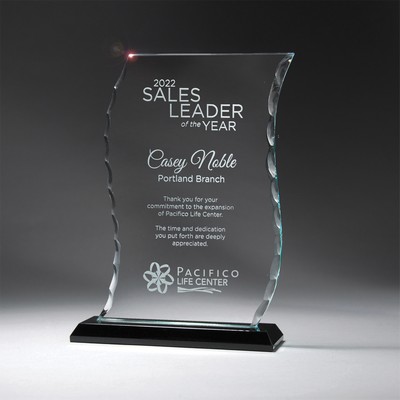 Pearl Edge Scroll Glass on Black Base (Large)