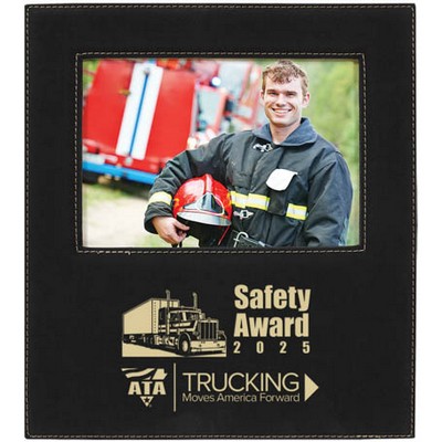 Leatherette Frame Holds 5 x 7 (Black/Gold)