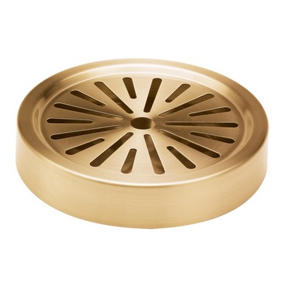 6'' Round Stainless Steel Drip Tray w/Metallic Finish (Vintage Gold)