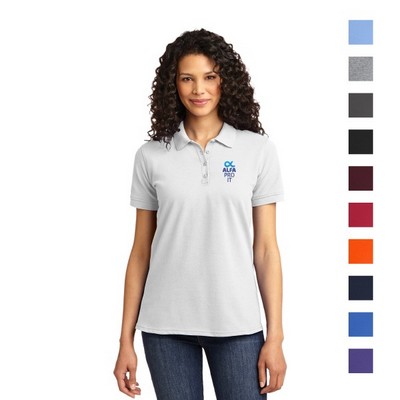 Port & Company® Women's Core Blend Pique Embroidered Polo