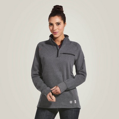 Ariat® FR Rev Women's Charcoal Heather Gray ¼ Zip Top Sweater