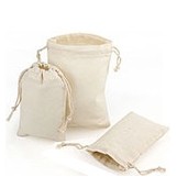 Bulk Natural Cotton Pull Drawstring Pouch (10"x12")