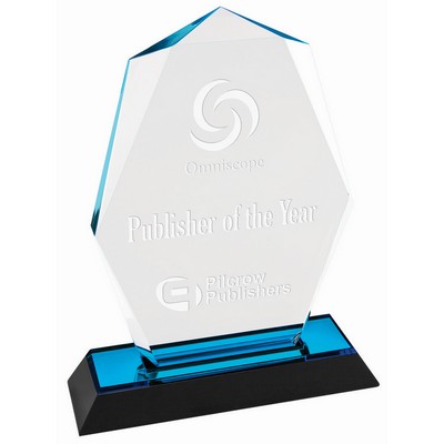 7" Blue Octagon Point Impress Acrylic Award