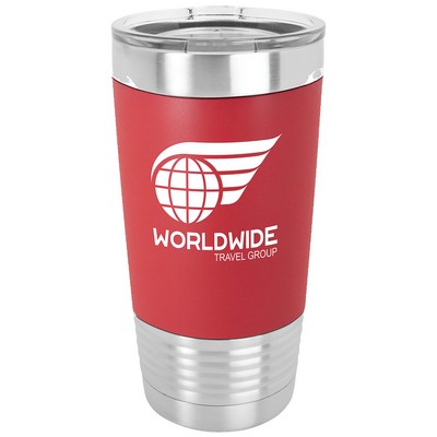 Stainless Steel Tumbler w/Red Silicone Grip