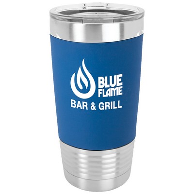 Stainless Steel Tumbler/Blue Silicone Grip