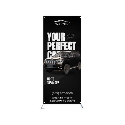 2.5' x 6' Adjustable X Banner Stands Package