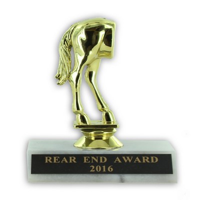 4 ½" Horse Rear Trophy w/White Plastic Base