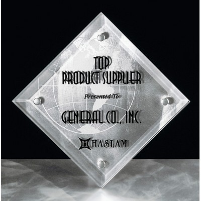 STRIATA: Glass & Metal Desk or Wall Award (7" x 7")