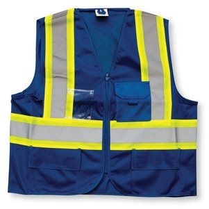 Royal Blue Polyester Tear-Away Safety Vest