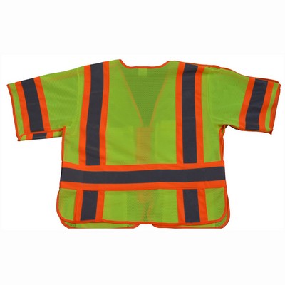 Lime Mesh Two Tone Deluxe ANSI 107-2015 Class 3 Breakaway Short Sleeve Vest