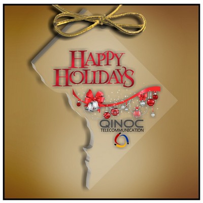 DC, District of Columbia Ornament in Clear Acrylic