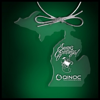 Michigan Budget Ornament in Clear Acrylic